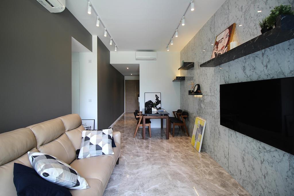 Modern, Condo, Living Room, The Santorini, Interior Designer, Noble Interior Design