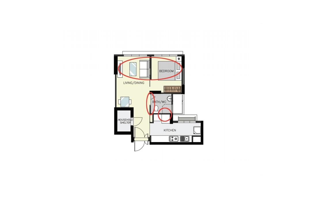 layouts for 2-room hdb bto studio apartments