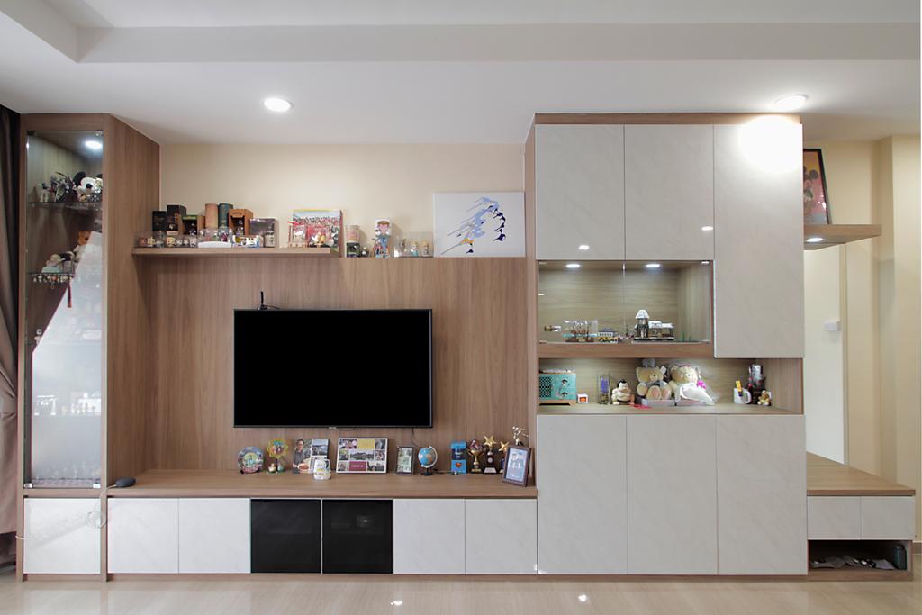 Contemporary, HDB, Living Room, Sengkang East Road, Interior Designer, Mesh Room Design