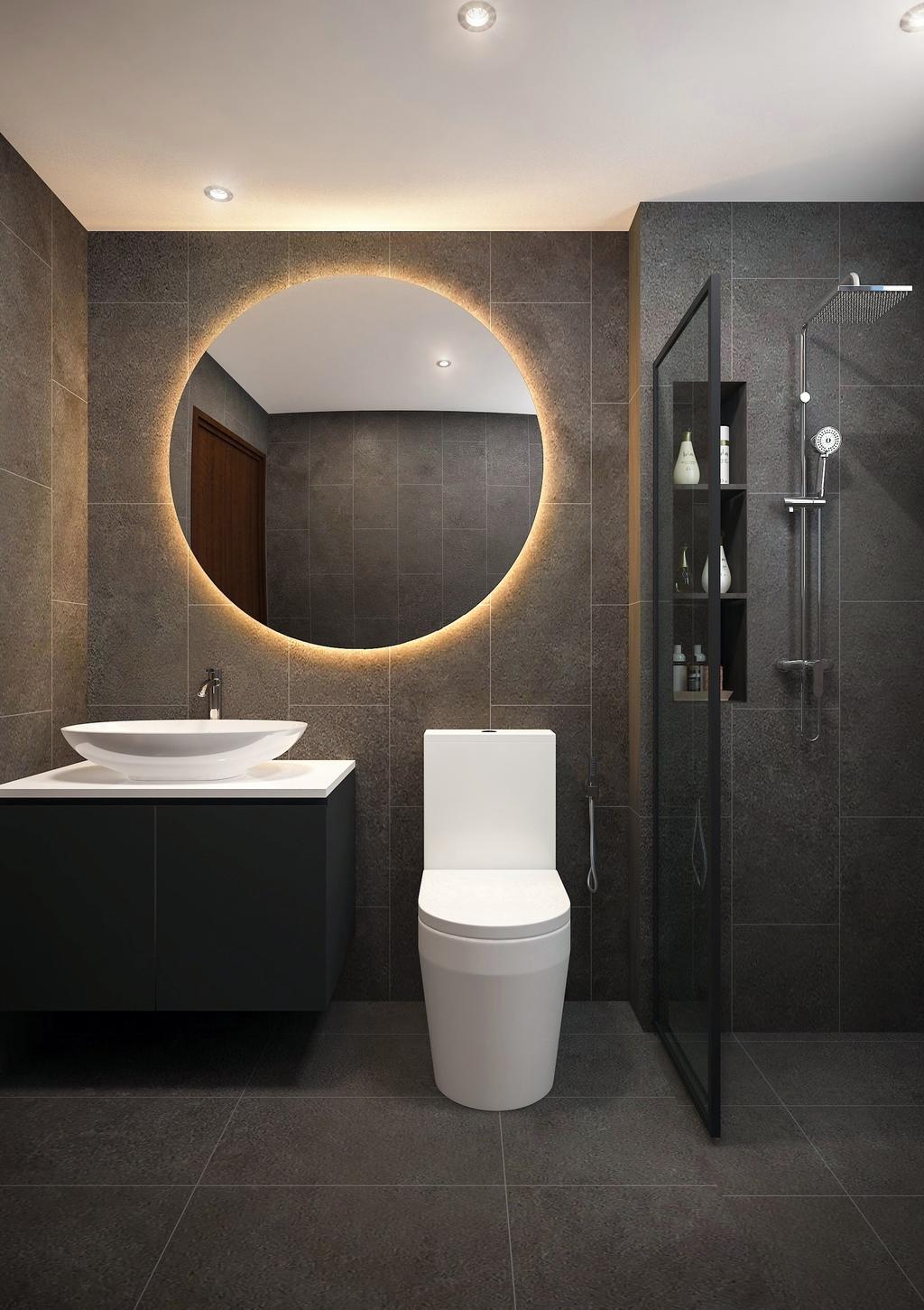 Modern, Condo, Bathroom, Prive Condo, Interior Designer, ISH Interior Design