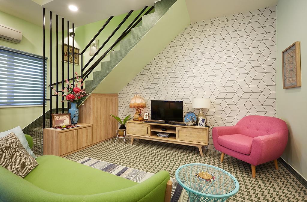 Eclectic, Landed, Living Room, Jalan Pintau, Interior Designer, D5 Studio Image