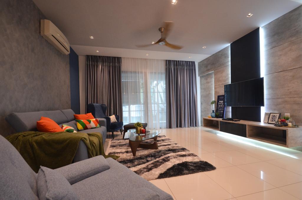 Modern, Condo, Living Room, Ara Hills, Ara Damansara, Interior Designer, Zyon Studio Sdn. Bhd., Contemporary