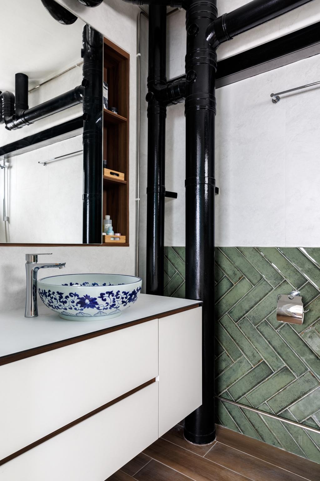 Vintage, HDB, Bathroom, Cassia Crescent, Interior Designer, The Local INN.terior 新家室, Contemporary
