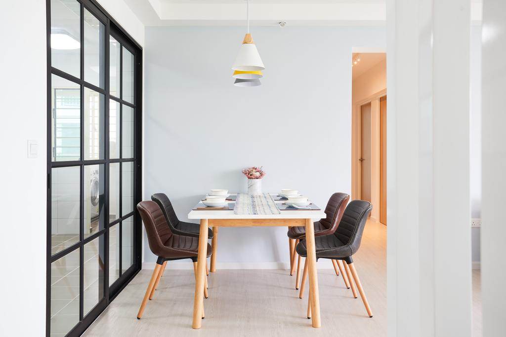 Scandinavian, HDB, Dining Room, Compassvale Drive, Interior Designer, Design 4 Space