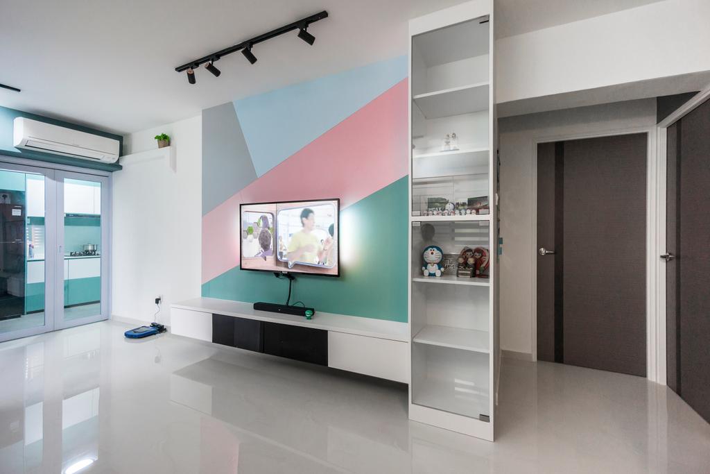 Contemporary, HDB, Living Room, Ang Mo Kio Avenue 6, Interior Designer, Flo Design