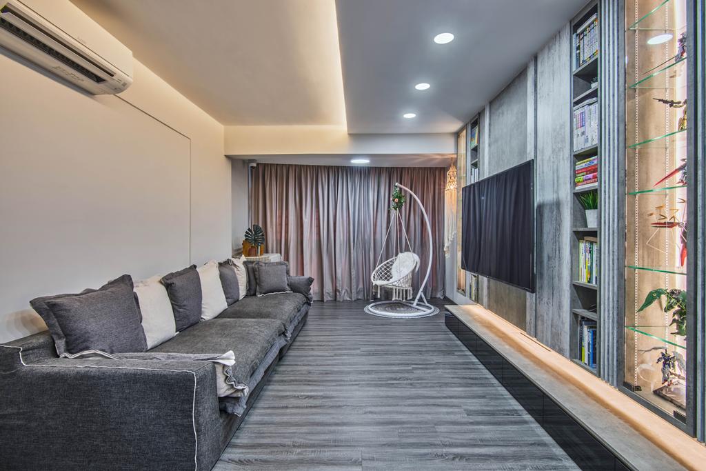 Contemporary, HDB, Living Room, Ghim Moh Road, Interior Designer, Inclover Design