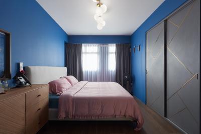 St. George's Lane, Dyel Design, Contemporary, Bedroom, HDB, Blue Wall