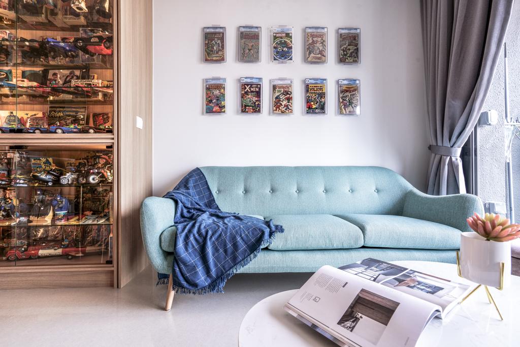 Contemporary, Condo, Living Room, The Poiz Residences, Interior Designer, Couple Abode, Scandinavian