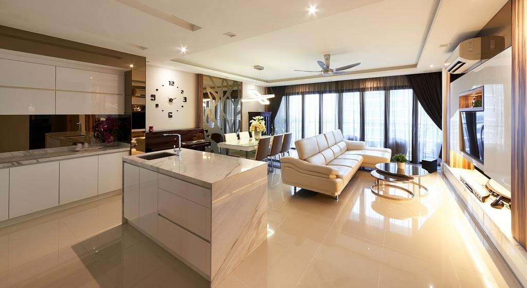 Contemporary, Condo, Living Room, Gembira Residence, Kuala Lumpur, Interior Designer, Expression Design and Contract Sdn. Bhd.
