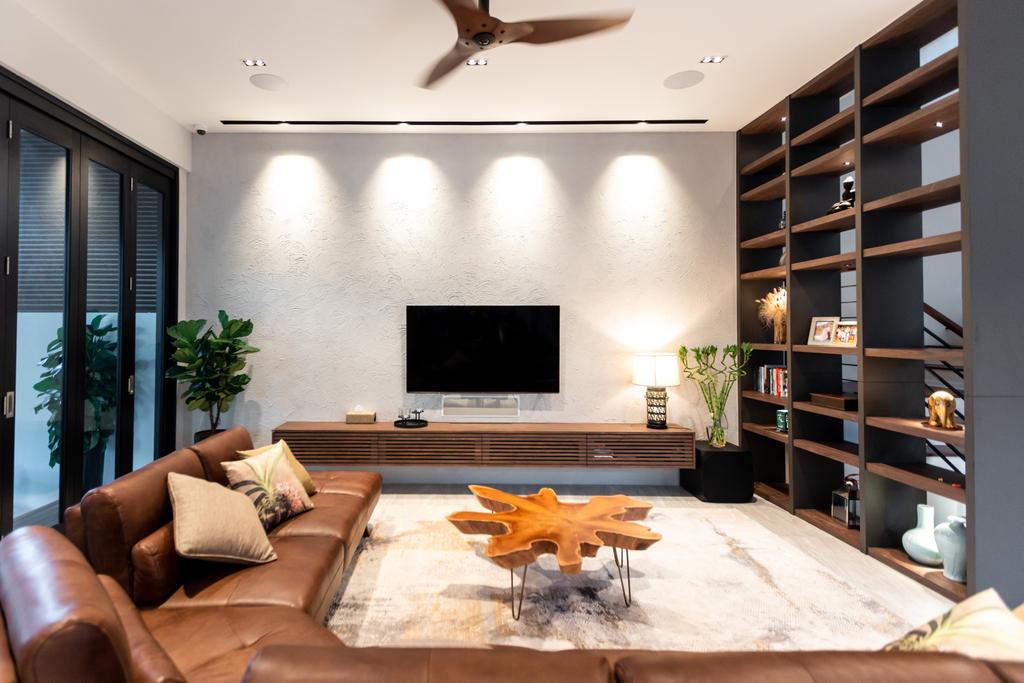 Modern, Landed, Living Room, Jalan Bangau, Interior Designer, Forefront Interior, Contemporary