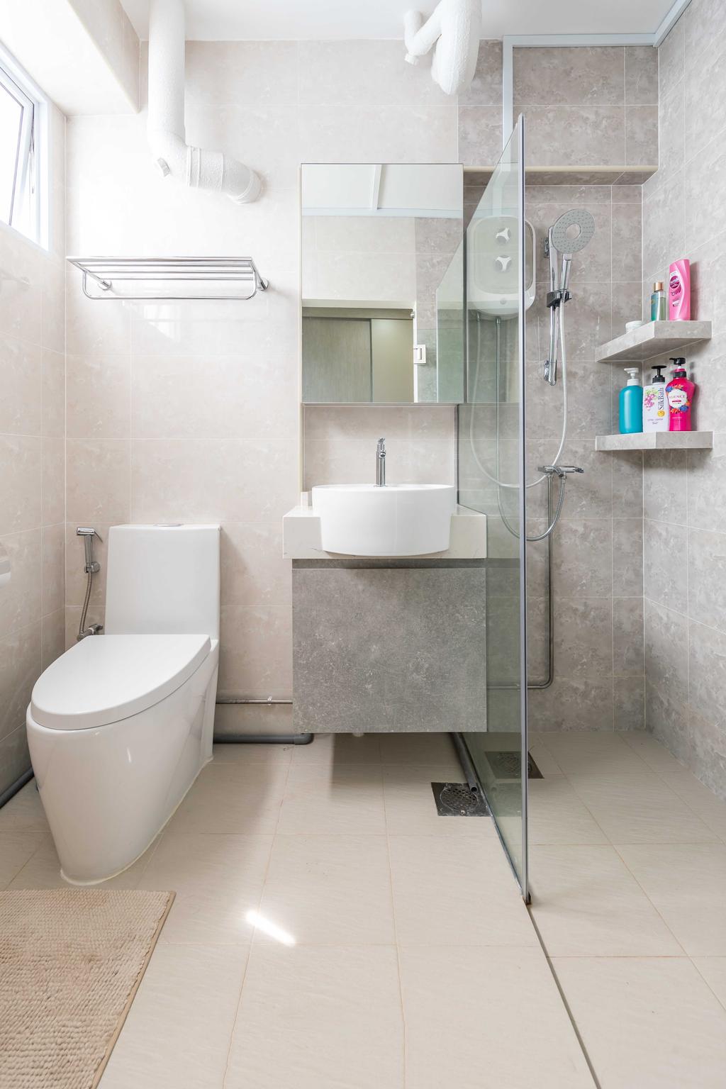 Contemporary, HDB, Bathroom, Yishun Street 81, Interior Designer, Swiss Interior Design