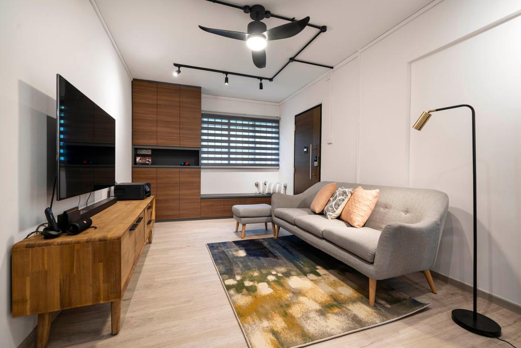 Modern, HDB, Living Room, Hougang Avenue 1, Interior Designer, Livspace, Scandinavian
