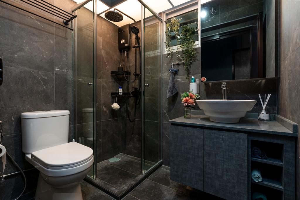 Contemporary, HDB, Bathroom, Rivervale Crescent, Interior Designer, ChengYi Interior Design