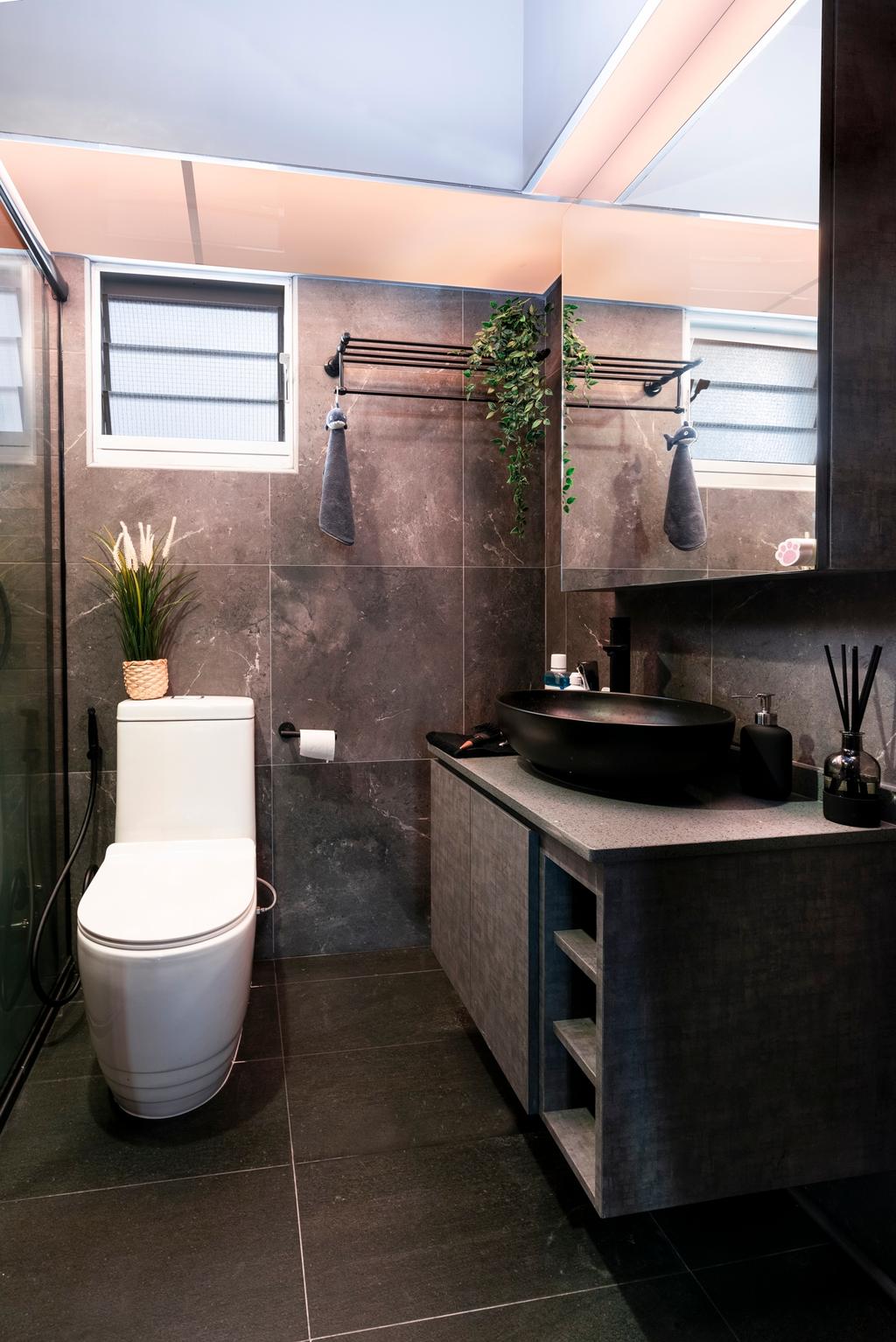 Contemporary, HDB, Bathroom, Rivervale Crescent, Interior Designer, ChengYi Interior Design
