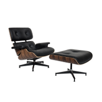 Abner Lounge Chair and Ottoman (Genuine Cowhide) 1