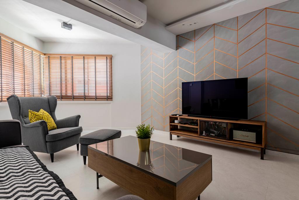 Contemporary, HDB, Living Room, Yishun Street 71, Interior Designer, New Chapter Design.com, Awkward Layout
