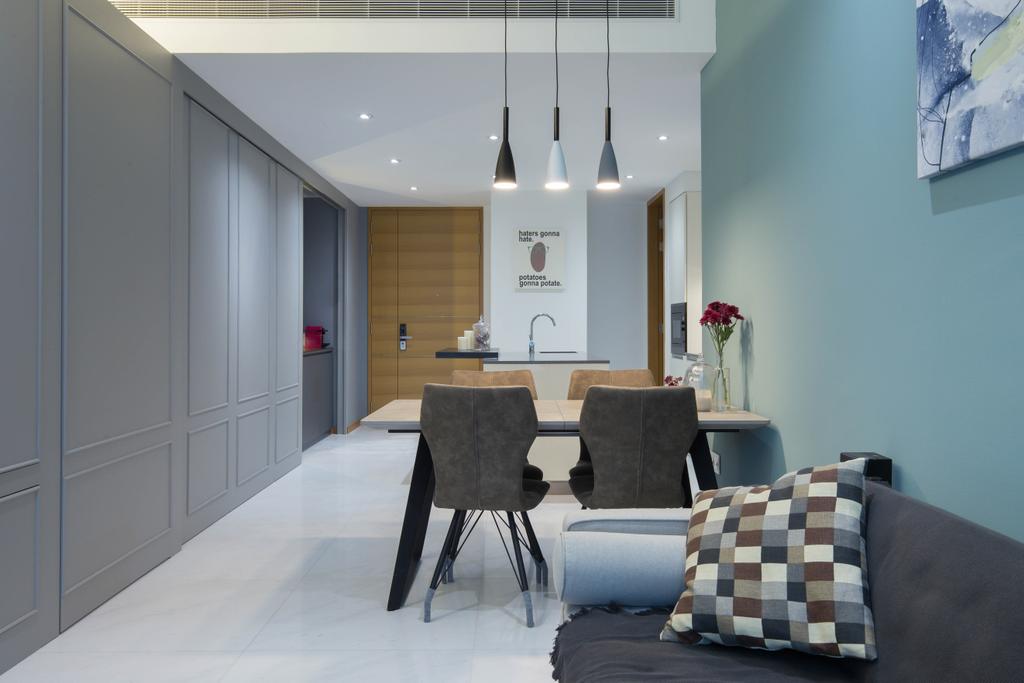Contemporary, Condo, Living Room, One Marina Residences, Interior Designer, Inizio Atelier
