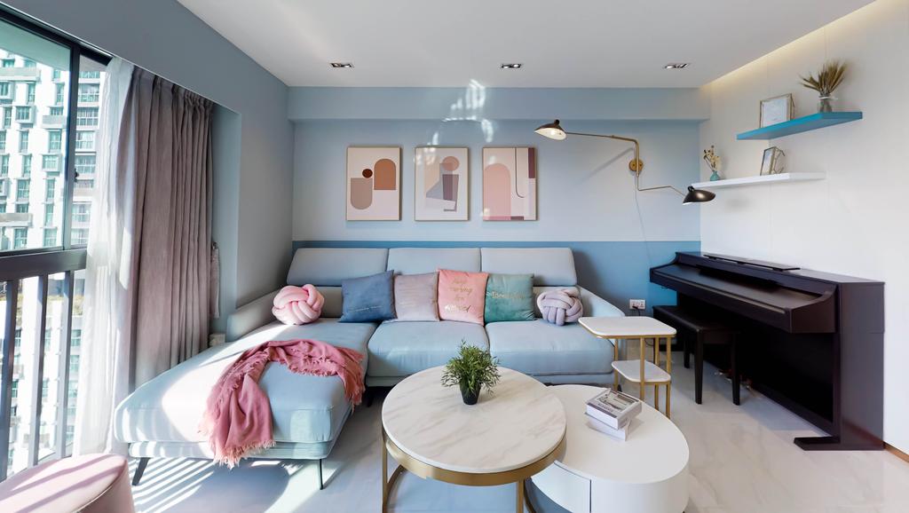 Contemporary, HDB, Living Room, Pinnacle @ Duxton, Interior Designer, Posh Home