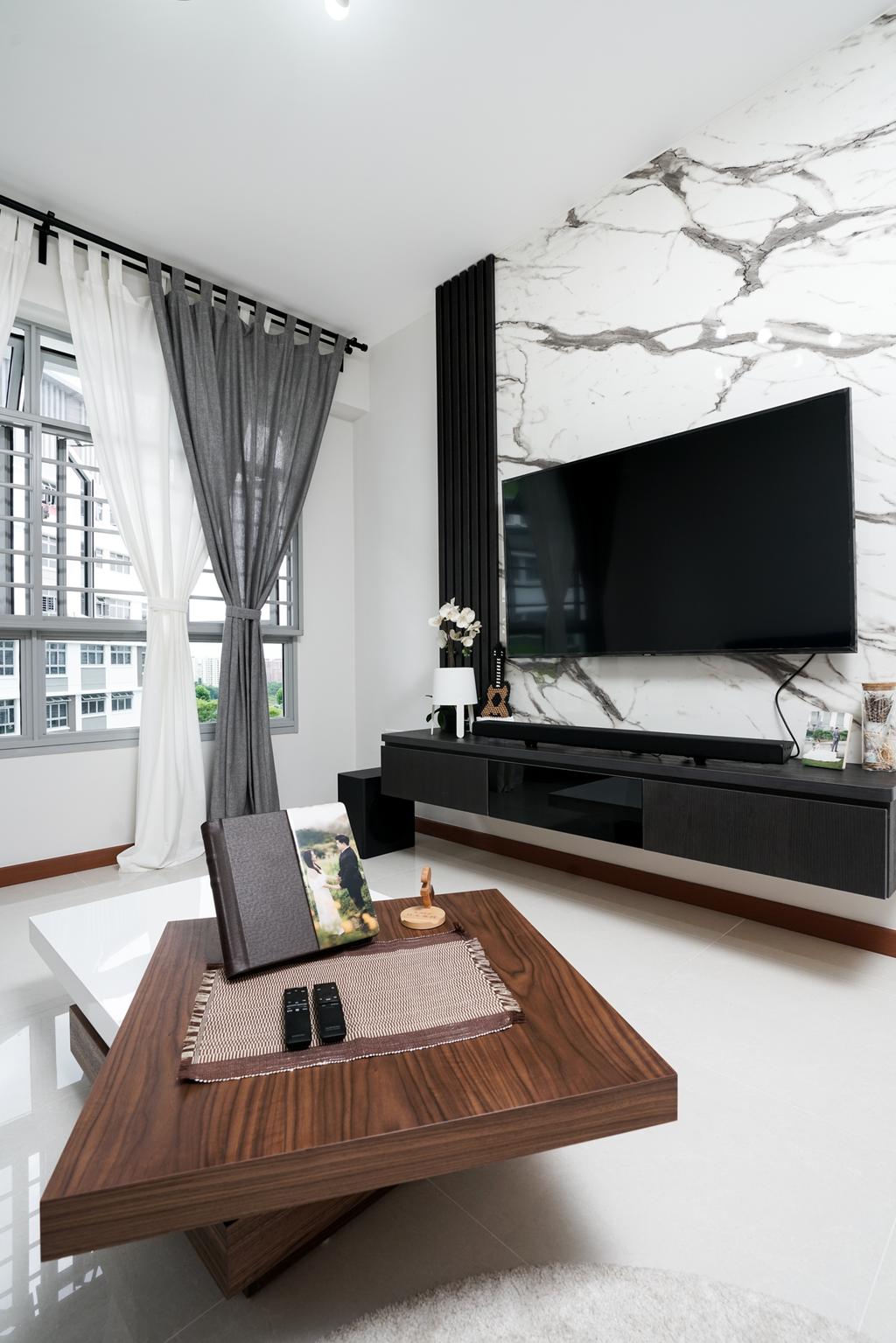 Contemporary, HDB, Living Room, Tampines North Drive 1 (Block 614B), Interior Designer, ChengYi Interior Design