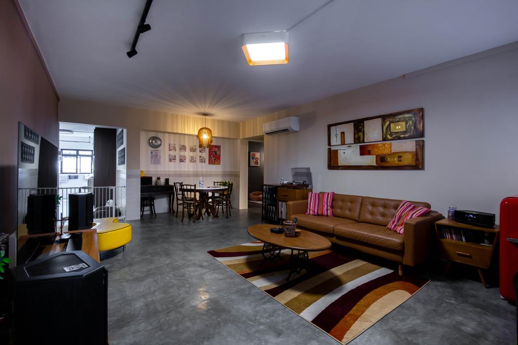 Retro, HDB, Living Room, Tampines Street 12, Interior Designer, The Design Practice, Traditional