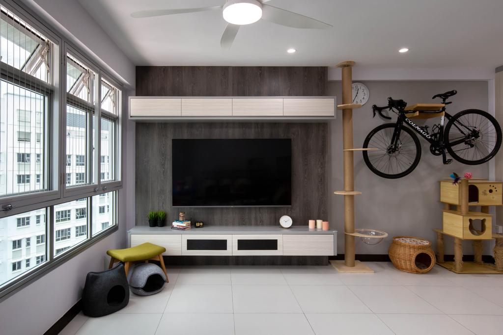 Modern, HDB, Living Room, Fernvale Link, Interior Designer, Yang's Inspiration Design, Contemporary