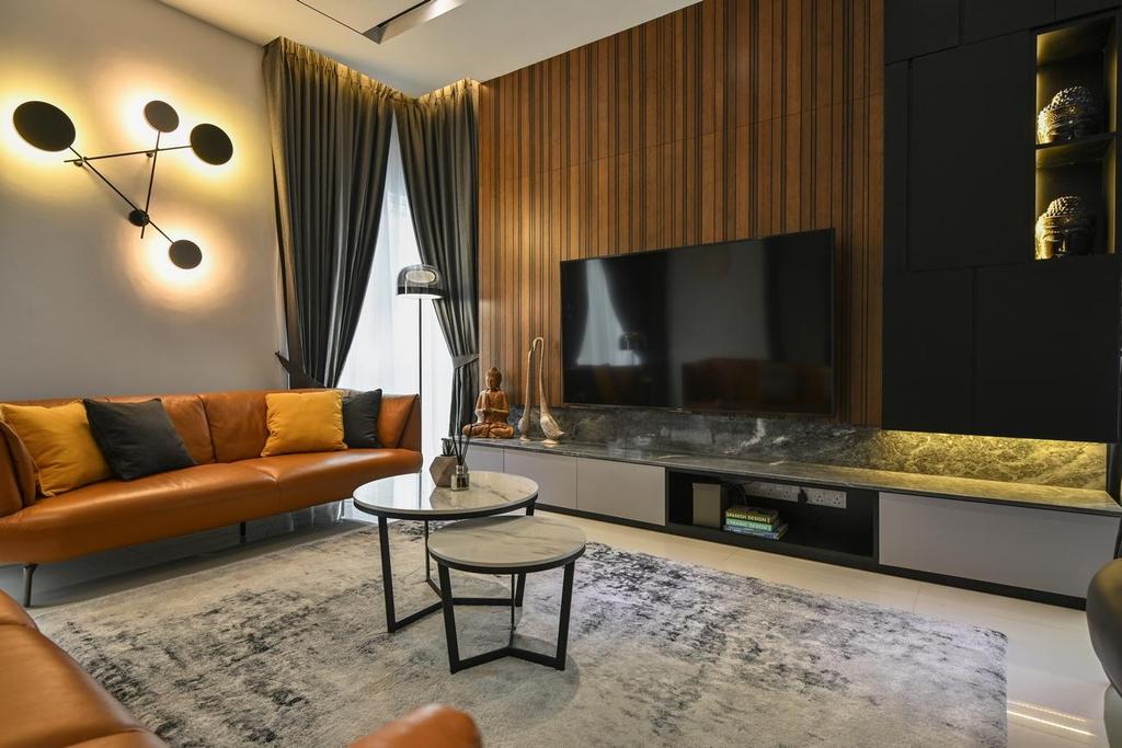Modern, Landed, Living Room, Beverly Heights, Ampang, Interior Designer, Viyest Interior Design, Contemporary, Retro
