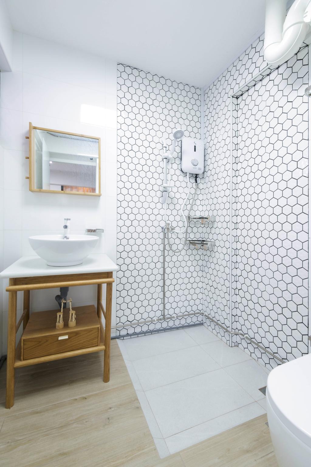 Scandinavian, HDB, Bathroom, Shunfu Road, Interior Designer, Starry Homestead