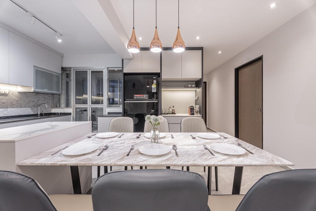 Contemporary, HDB, Dining Room, Anchorvale Lane, Interior Designer, Luova Project Services