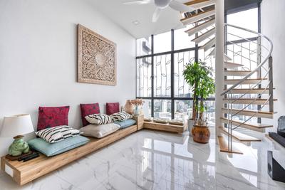 Regent Heights, Azcendant, Modern, Contemporary, Living Room, Condo, High Ceiling, Stair Case, Stairs