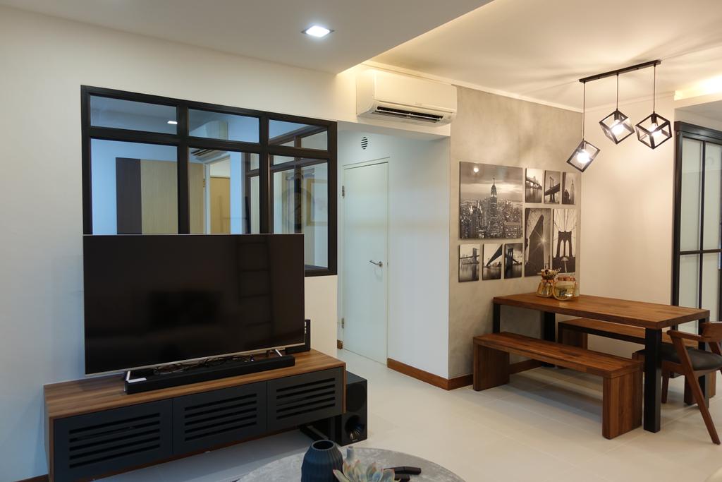 Modern, HDB, Living Room, Punggol Place, Interior Designer, Exqsite Interior Design