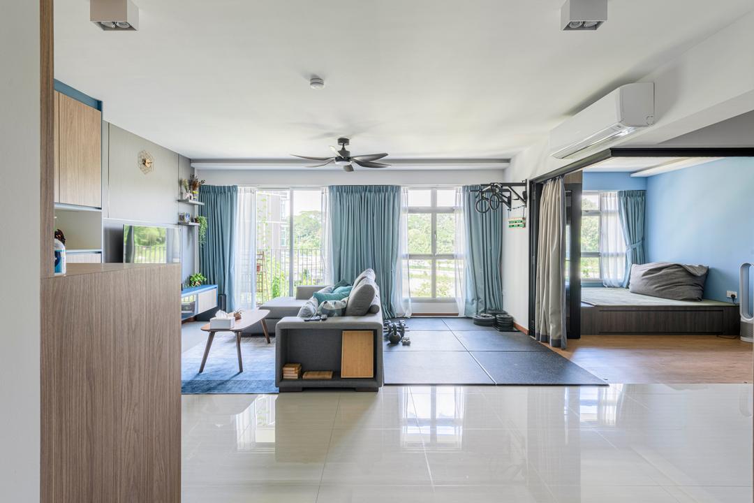 Canberra Street, ProjectGuru, Eclectic, Living Room, HDB, Home Gym, Gym, Workout, Fitness