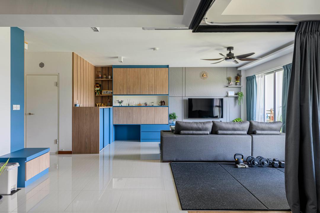Canberra Street, ProjectGuru, Eclectic, Living Room, HDB, Home Gym, Open Concept, Open Layout, Gym, Fitness