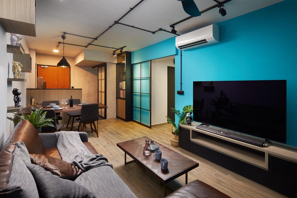 Contemporary, HDB, Living Room, Fernvale Link, Interior Designer, Ovon Design