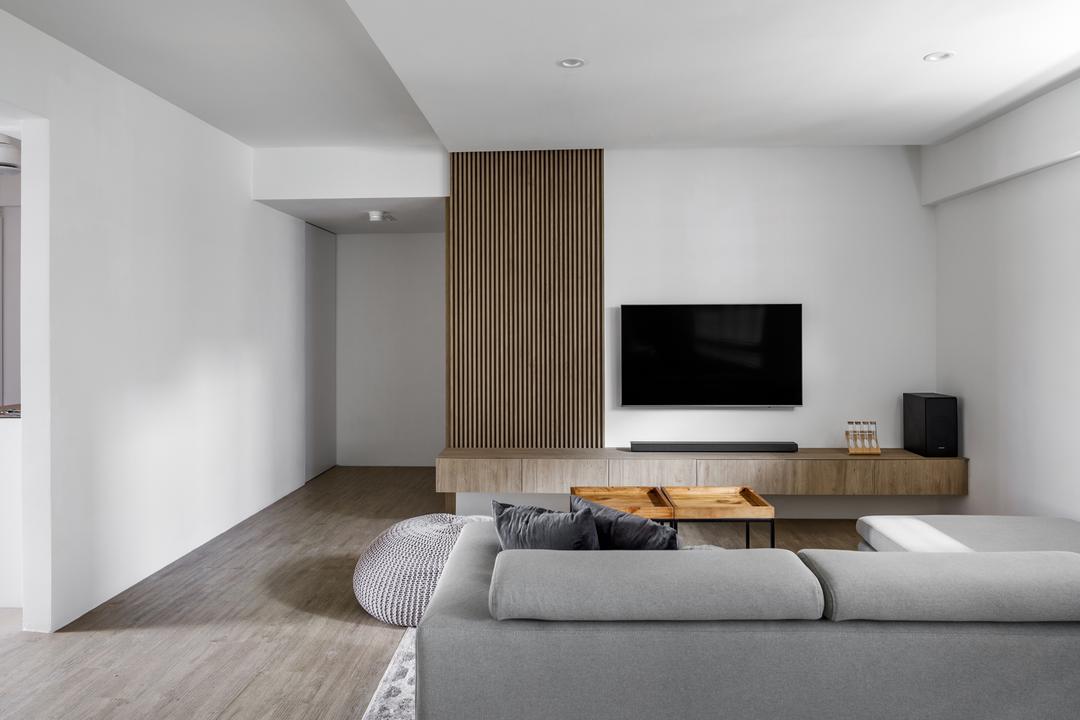 Pasir Ris West, Salt Studio, Minimalist, Scandinavian, Living Room, HDB, White And Wood