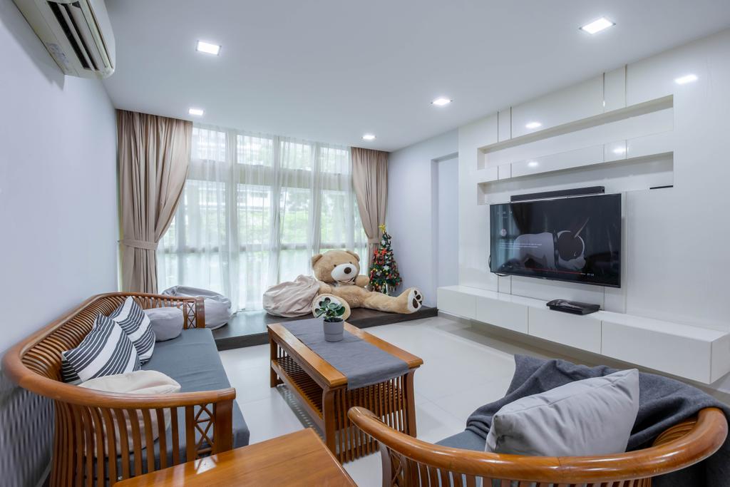 Modern, HDB, Living Room, Edgefield Plains, Interior Designer, Yang's Inspiration Design, Contemporary