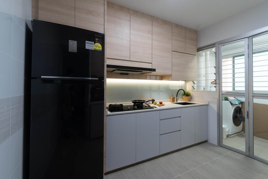 Contemporary, HDB, Kitchen, Bedok North Street 4, Interior Designer, Yang's Inspiration Design