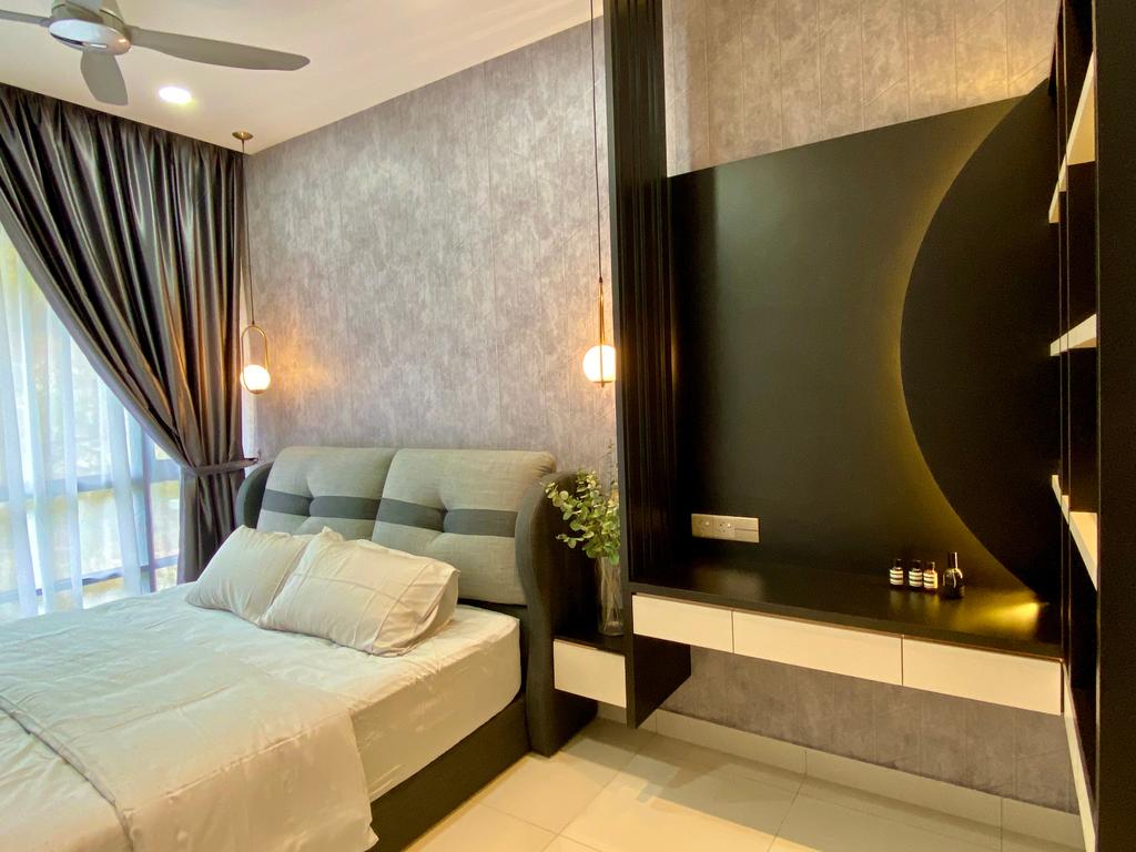 Modern, Condo, Bedroom, Setia Sky Vista Condo, Penang, Interior Designer, Catappa Design Studio, Contemporary