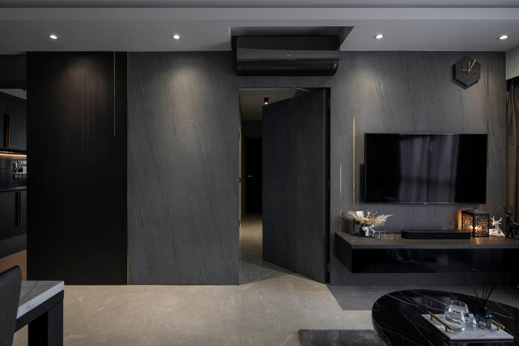 Contemporary, HDB, Living Room, Yishun Street 42, Interior Designer, Aestherior