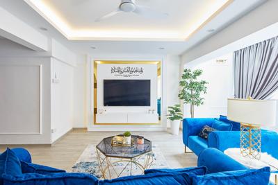 Yishun Street 61, MET Interior, Contemporary, Living Room, HDB, False Ceiling, Cove Light, Downlight, Tv Feature Wall, Tv Console, Floating Console, Maisonette