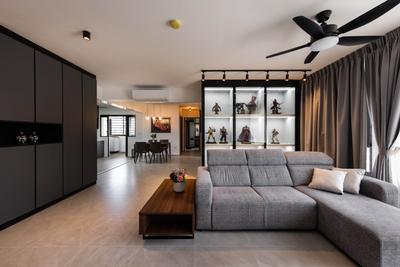 Bukit Batok West Avenue 8, U-Home Interior Design, Contemporary, Living Room, HDB, Open Concept, Open Layout, Collectibles, Display, Figurines