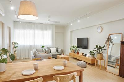 Pasir Ris Street 71, Jubilee Interior, Scandinavian, Living Room, HDB, Muji, Muji Inspired, White And Wood