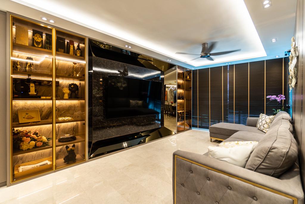 Modern, HDB, Living Room, Punggol Central, Interior Designer, Absolook Interior Design