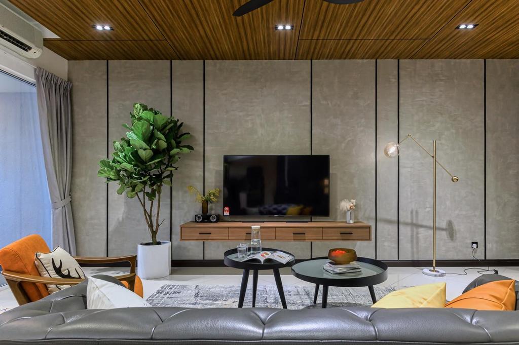Modern, Apartment, Living Room, Bukit Utama, Bandar Utama, Interior Designer, Interior Hunters Sdn Bhd