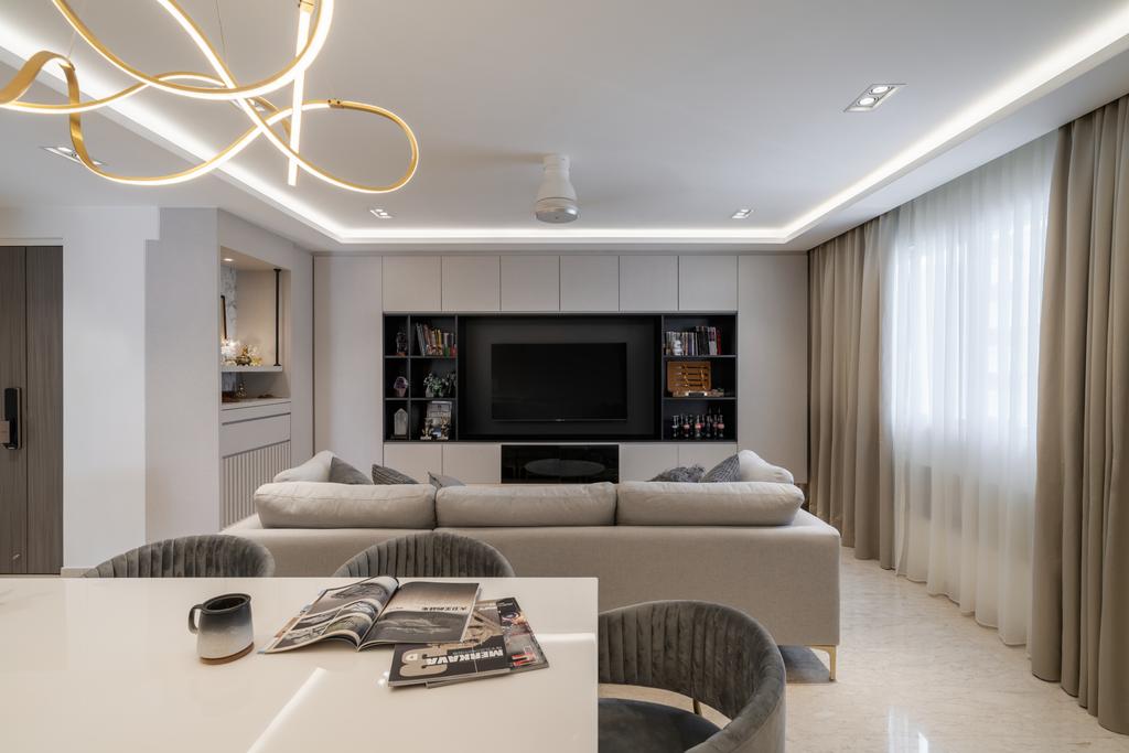 Modern, HDB, Living Room, Senja Road, Interior Designer, Zenith Arc