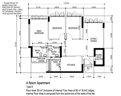 Circuit Road, Key Concept, Minimalist, Contemporary, HDB, 4 Room Hdb Floorplan, Type 3, Before Floorplan