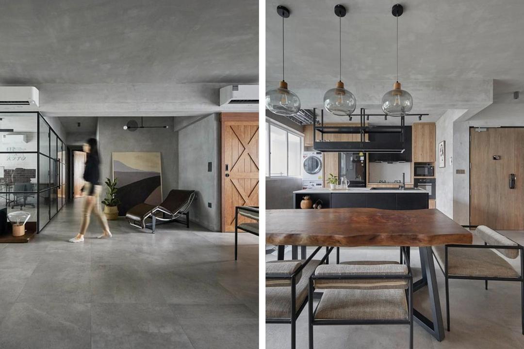 Couple Turns 7 Year-Old HDB Flat into Cool Industrial Haven