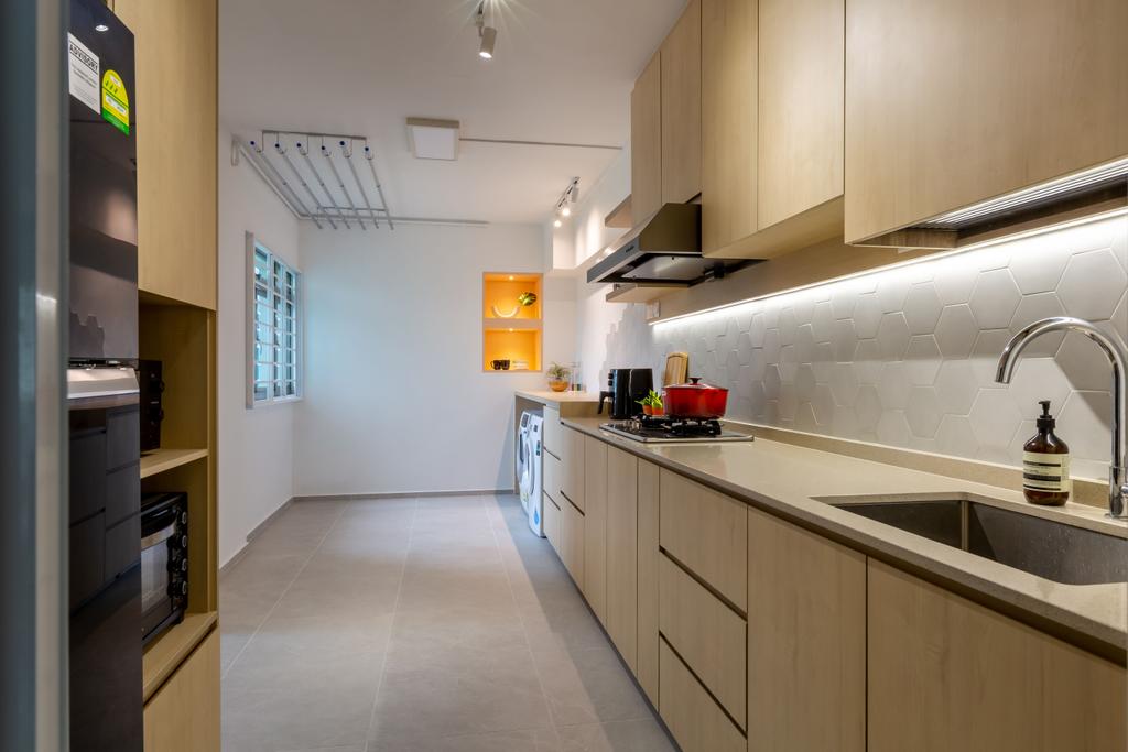 Scandinavian, HDB, Kitchen, Petir Road, Interior Designer, Apartment
