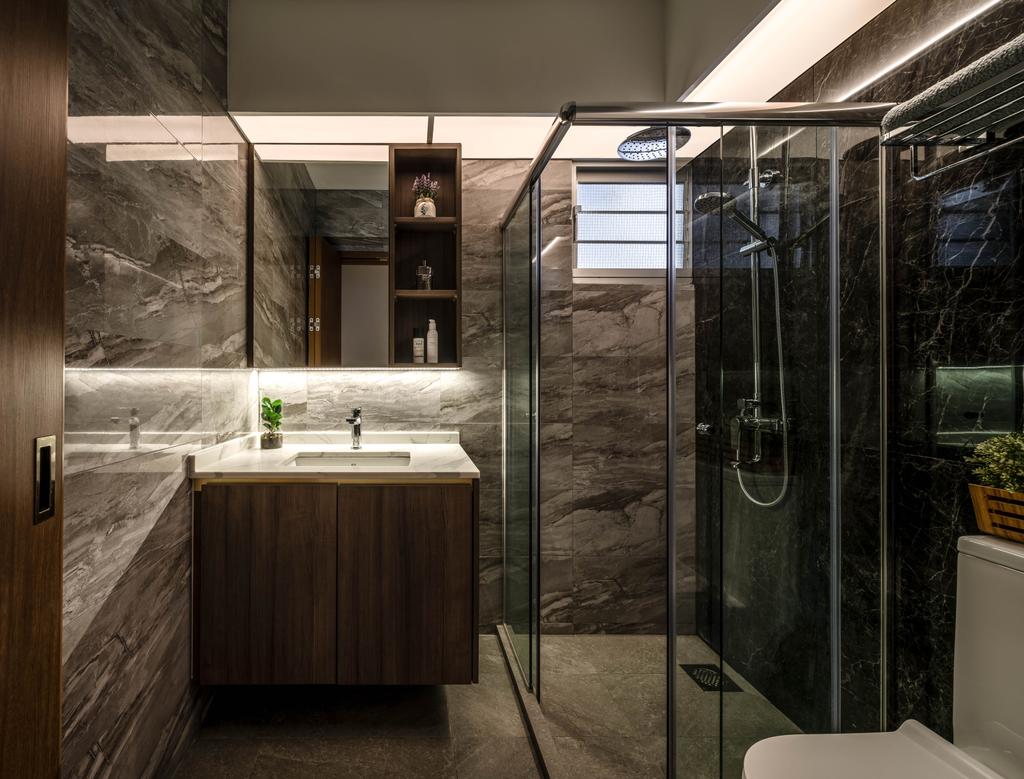 Contemporary, HDB, Bathroom, Tampines Avenue 8, Interior Designer, Weiken.com