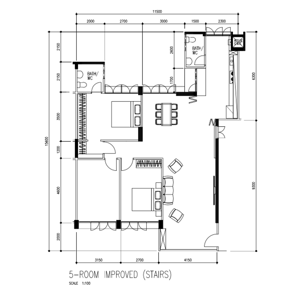 Minimalist, HDB, Bukit Batok Street 21, Interior Designer, Carpenter Direct, Scandinavian, 5 Room Hdb Floorplan, 5 Room Improved Stairs, Final Floorplan