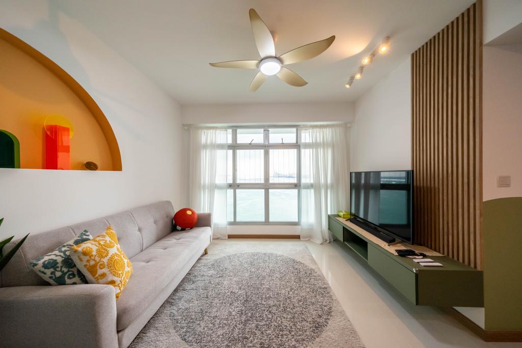 Modern, HDB, Living Room, Northshore Drive, Interior Designer, Design 4 Space, Contemporary